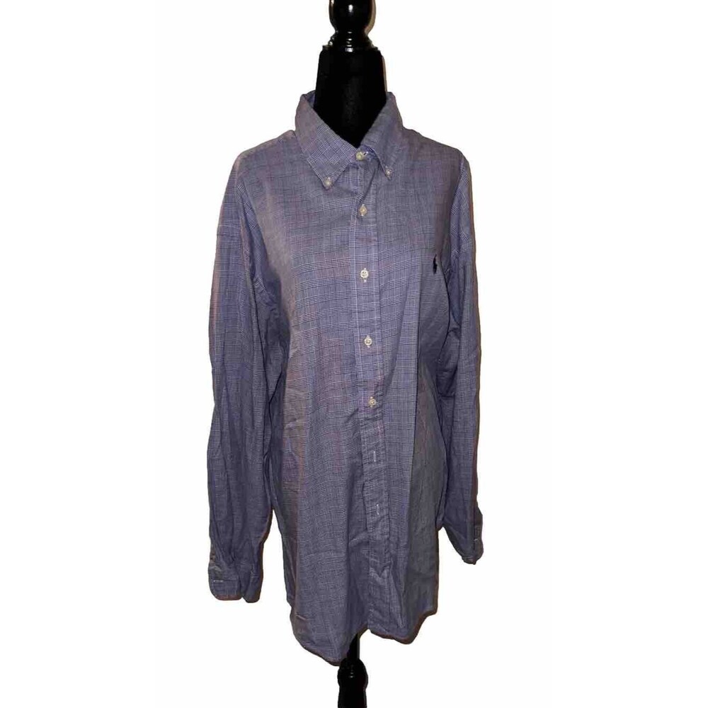 Mens Ralph Lauren Yarmouth 100% Cotton 17-35 Collared Long Sleeve